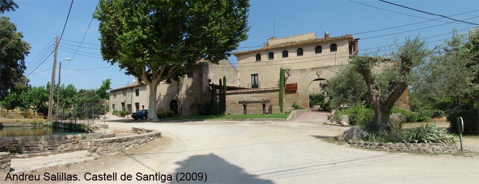 Front view of the Castle of Santiga from the main square